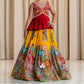Kalamkari Style Printed & Embroidered Work Stitched Kids Skirt and Top