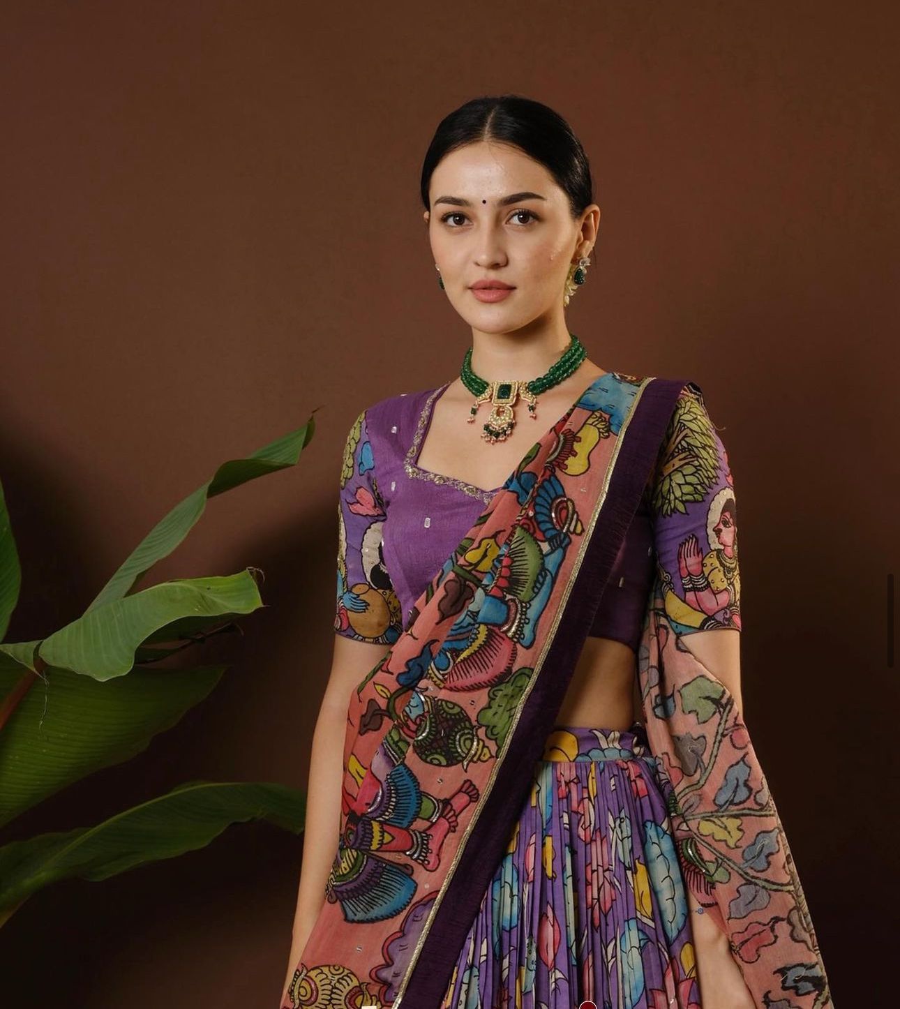 Kalamkari Syle Digital Printed Lehenga Choli