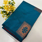 Kanchipuram style semi silk copper zari saree