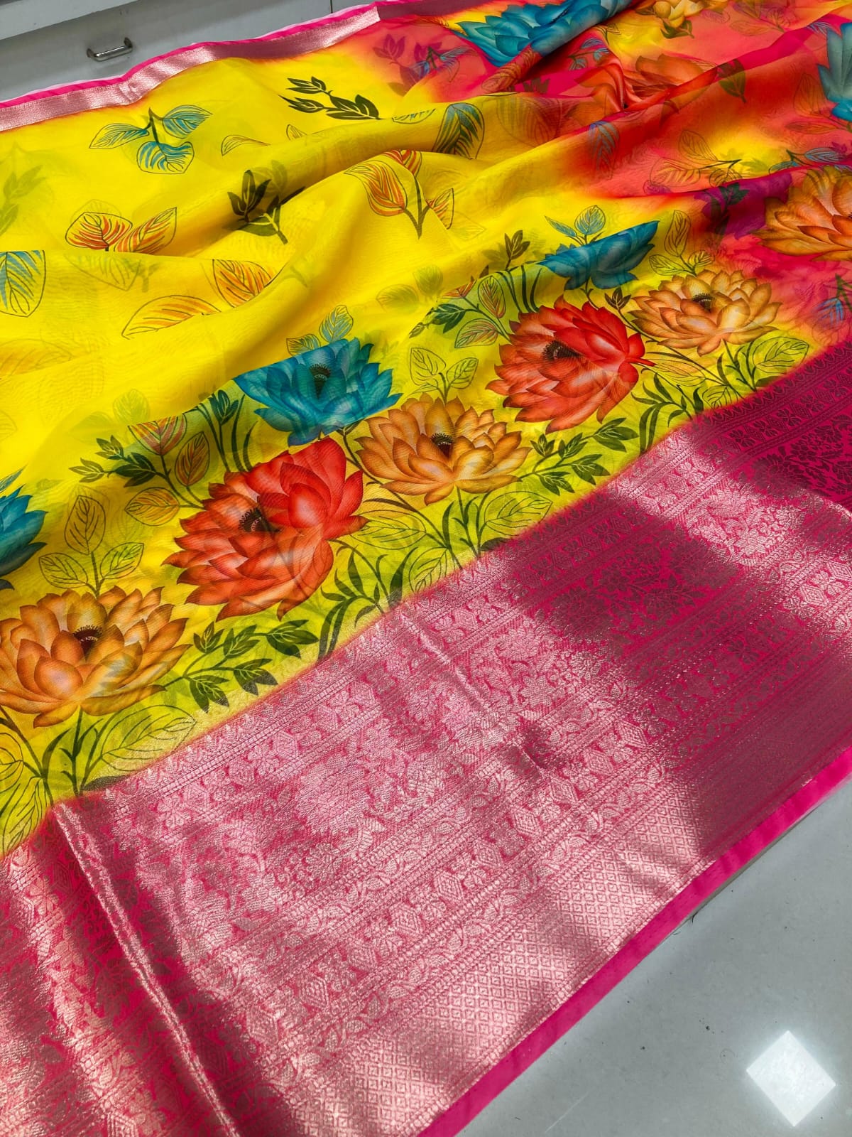 Kanchipuram Jacquard Organza Saree