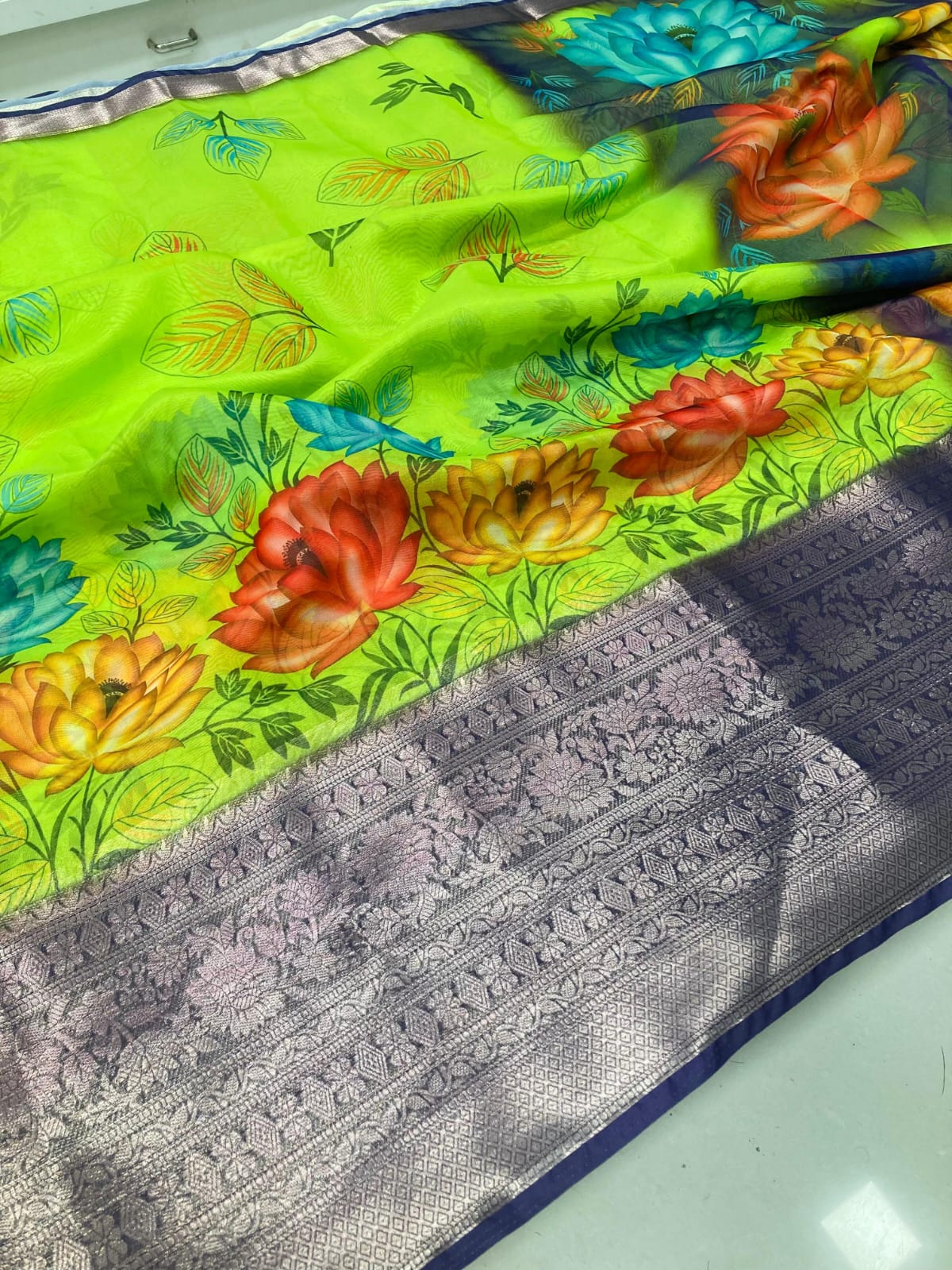 Kanchipuram Jacquard Organza Saree