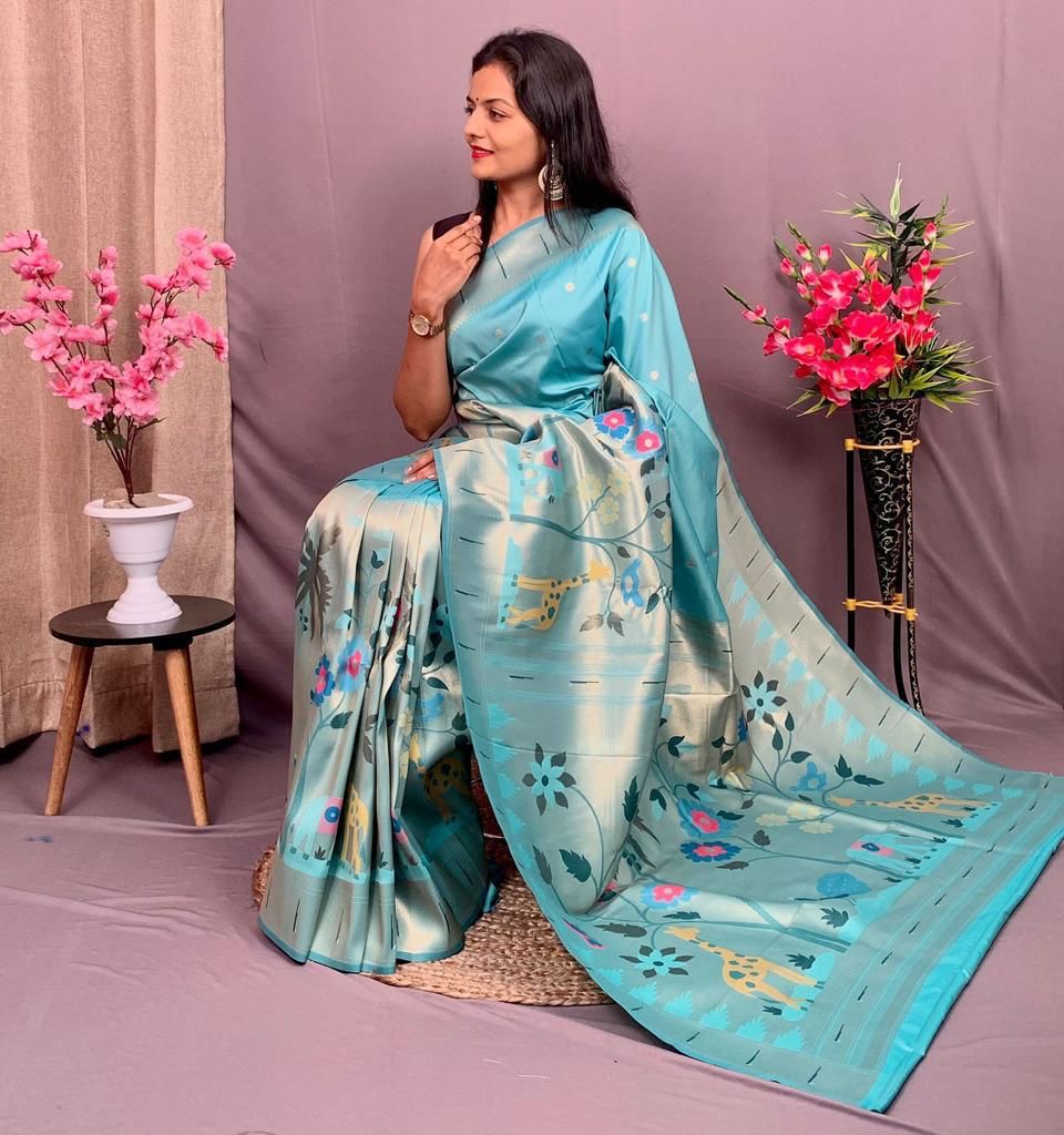 Kanchipuram Paithani Semi Soft Silk Saree