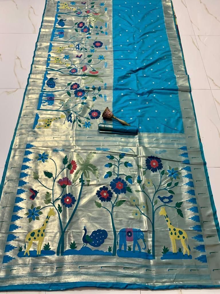 Kanchipuram Paithani Semi Soft Silk Saree