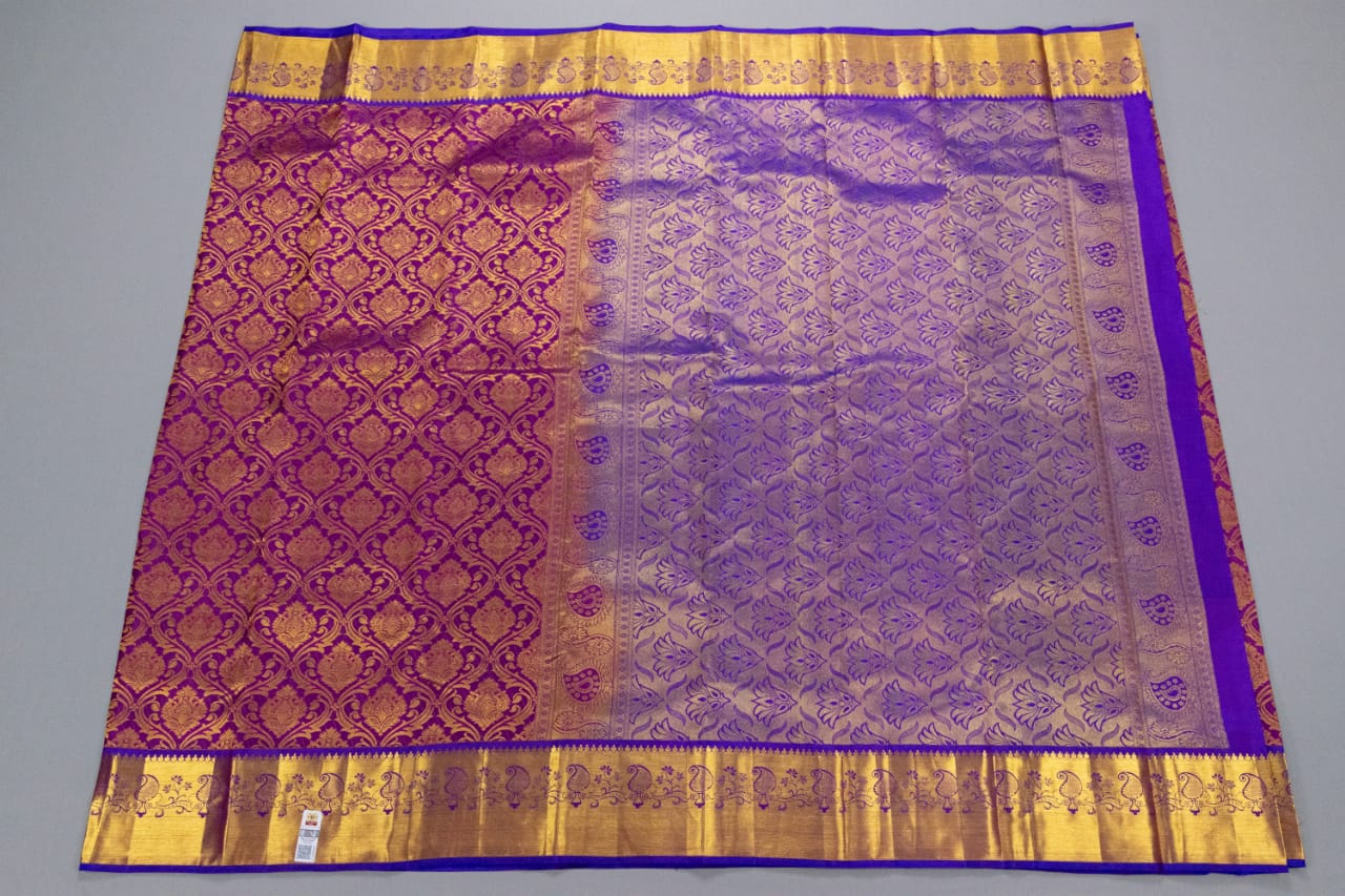 Kanchipuram Purple With Violet Colour Saree