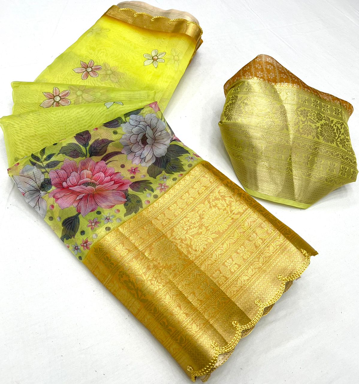 Kanchipuram Soft Organza Digital Print Saree