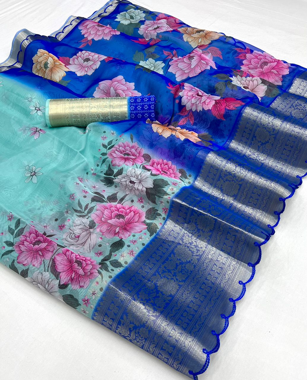 Kanchipuram Soft Organza Digital Print Saree