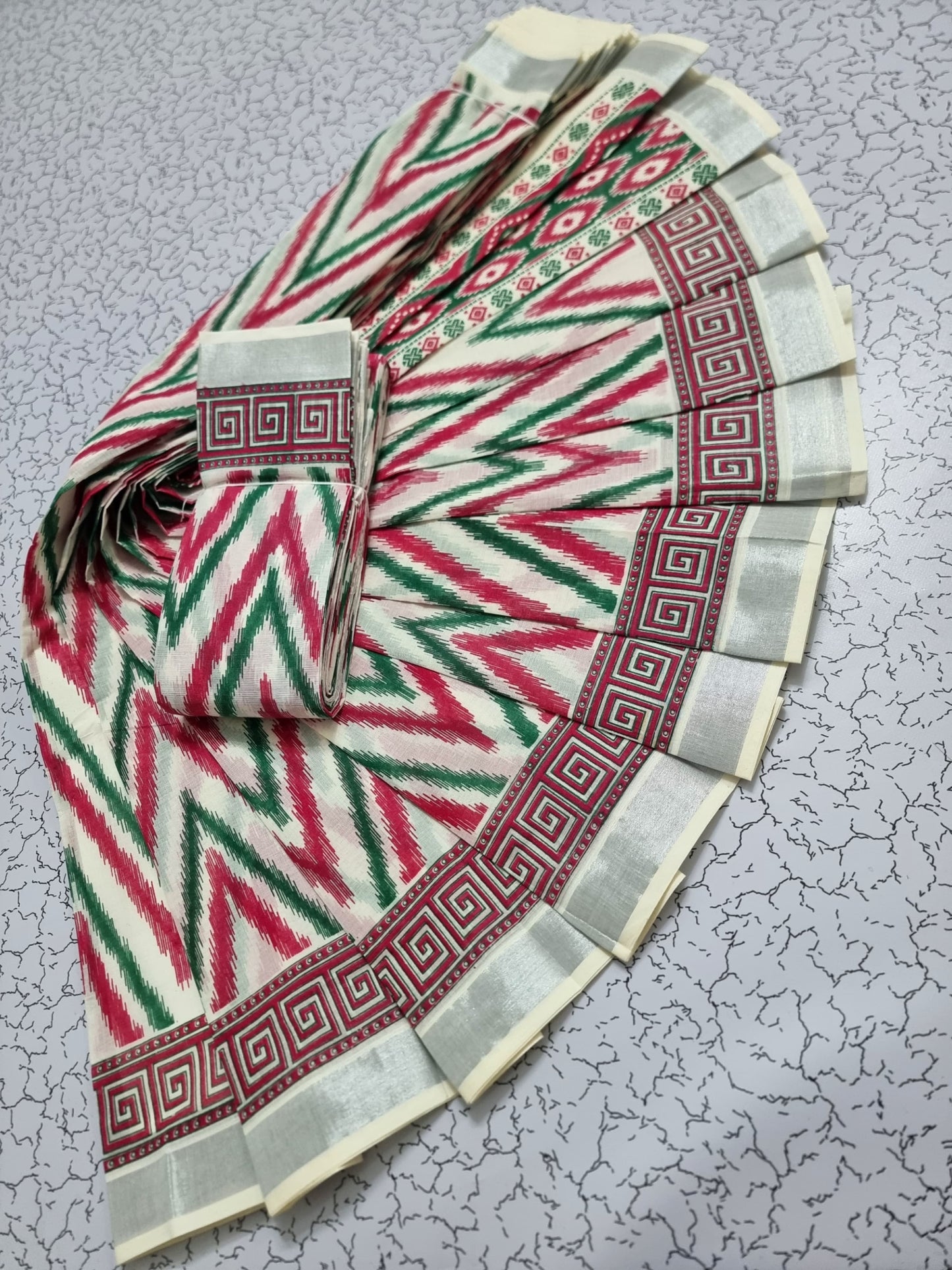 Printed Work Kerala Cotton Saree