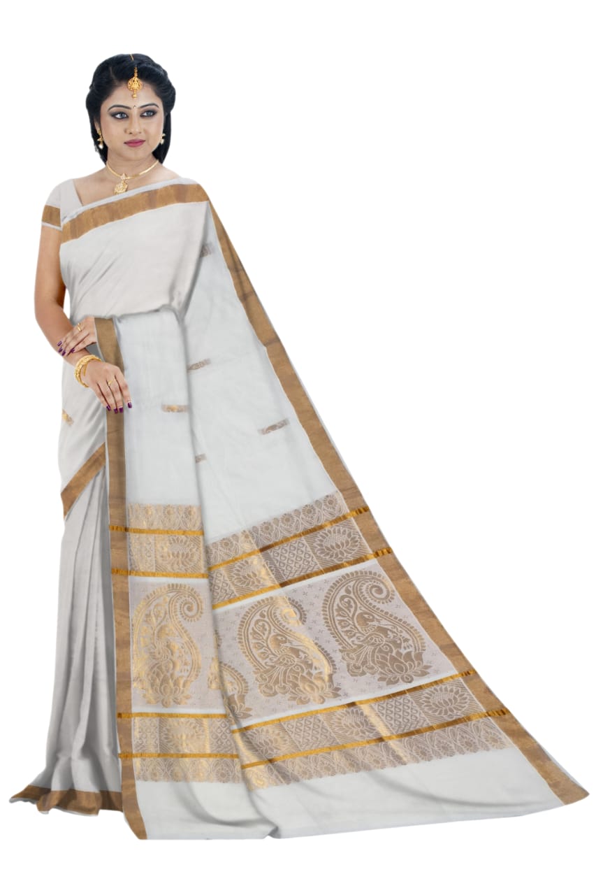 Kerala kasavu cotton saree