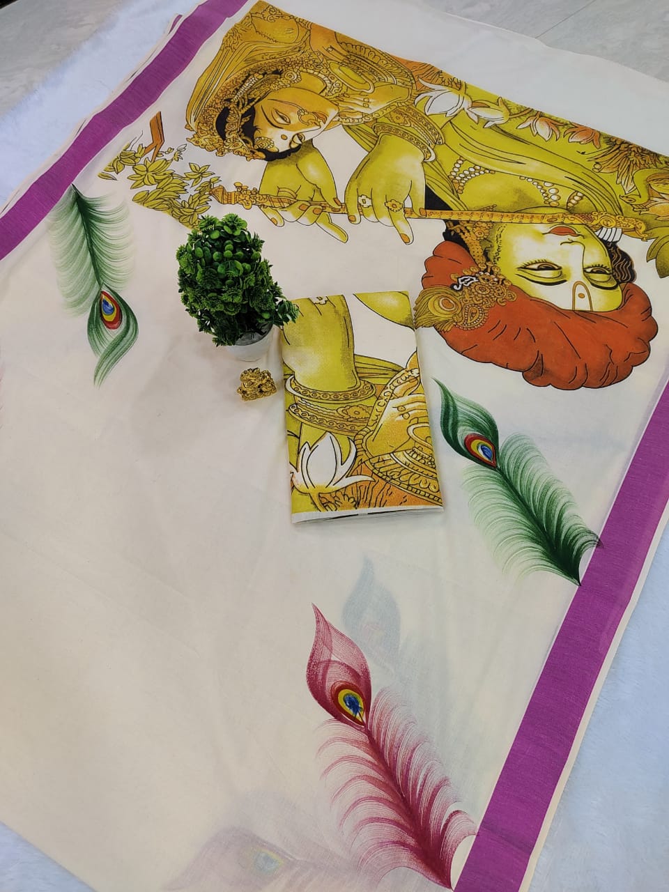 Kerala kasavu cotton saree