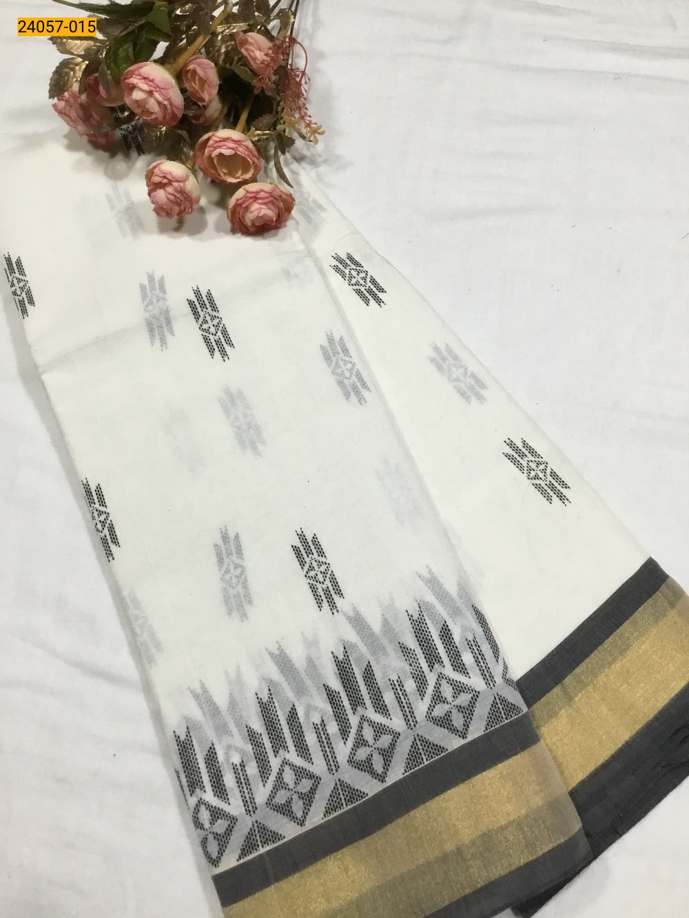 Pure asthri cotton printed kerala saree