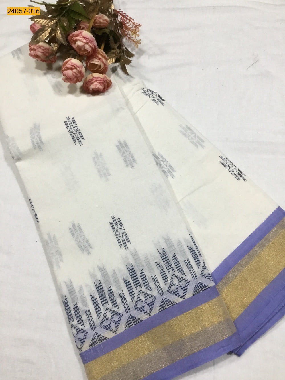 Pure asthri cotton printed kerala saree