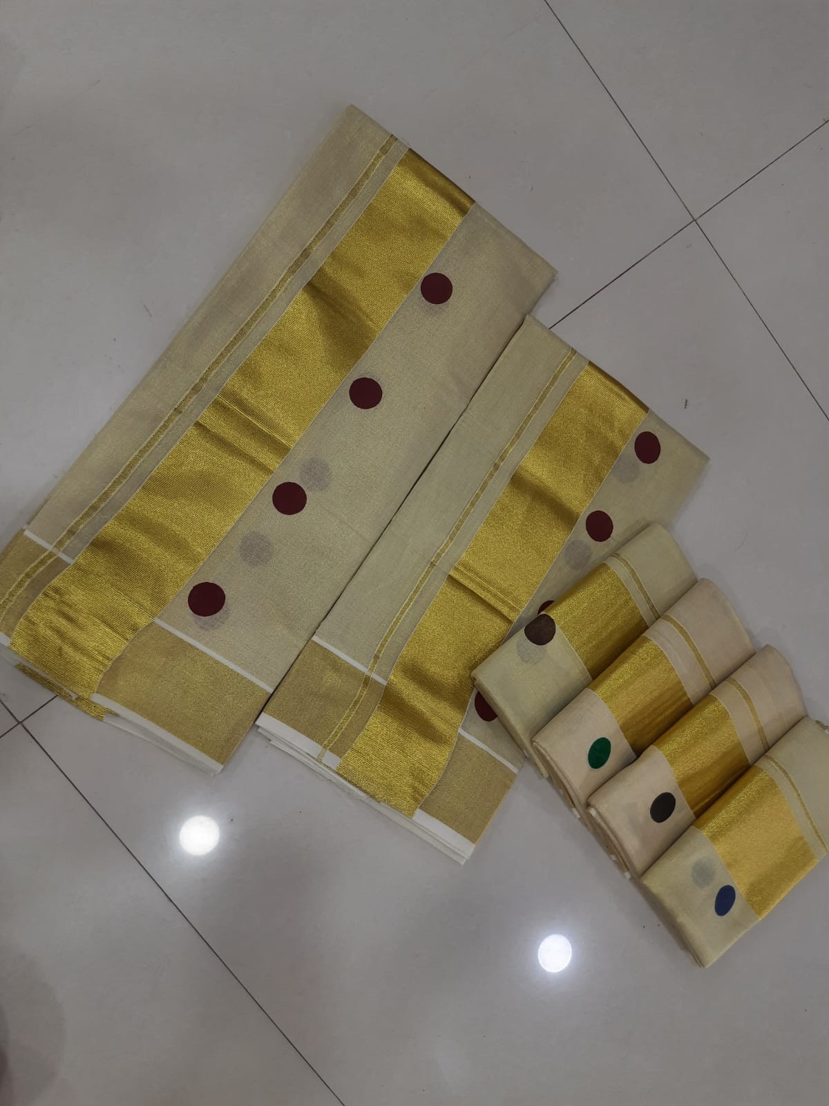 Golden Check Set saree With Golden Kara | sreevalsamsilks