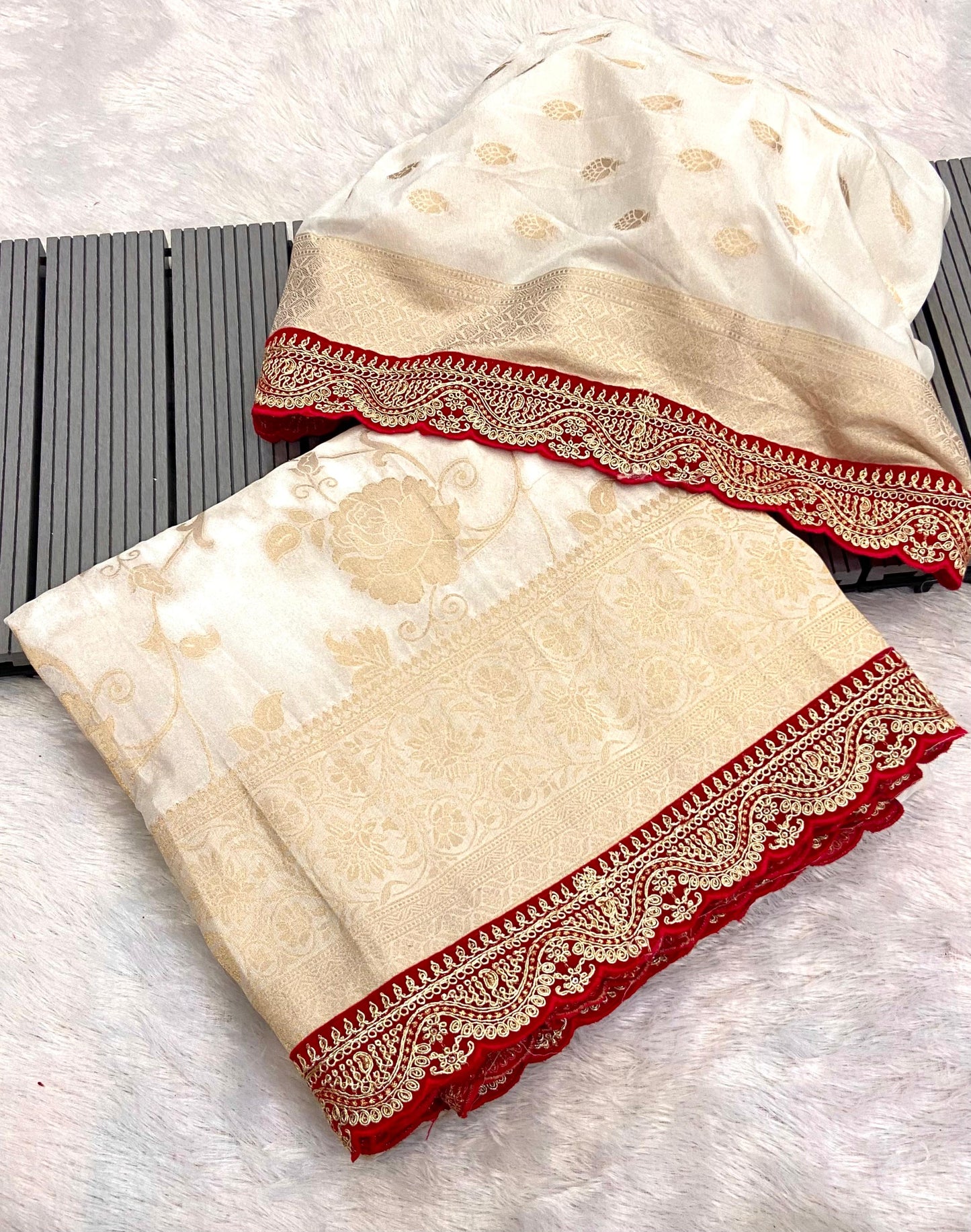 Khadi Georgette Minakari Saree – Sabyasachi Borders and Kanchi Tradition