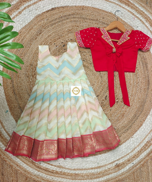 0 - 14 years Rangaat & Raw silk frock with top