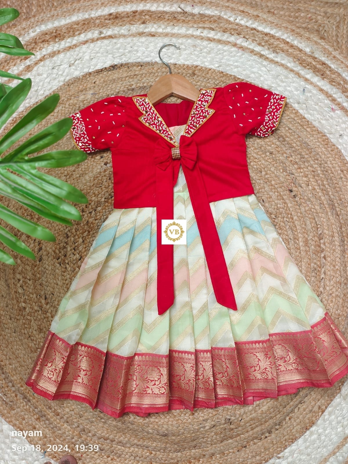 0 - 14 years Rangaat & Raw silk frock with top