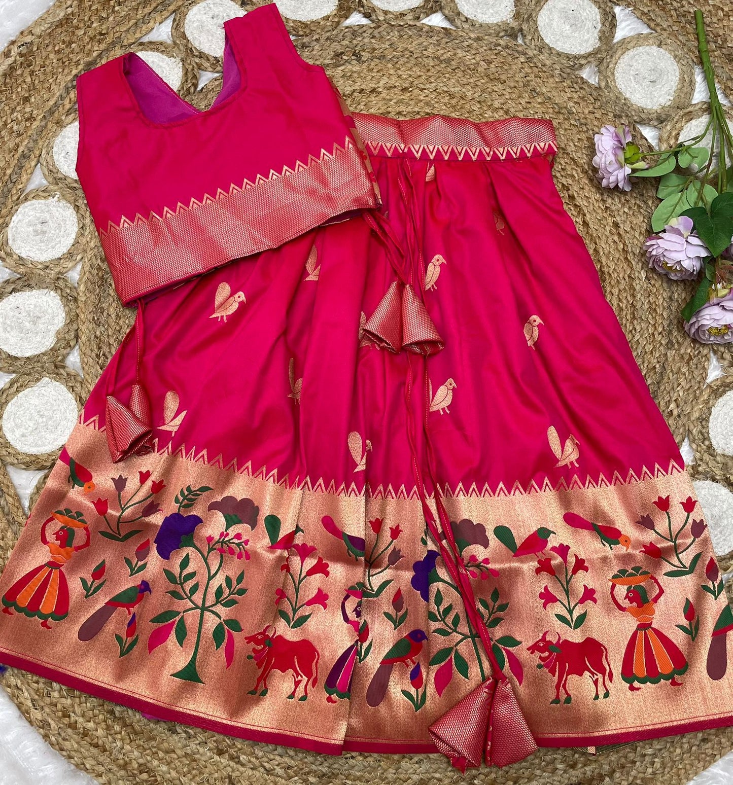 Kids Paithani Blended Silk Pavadai Sattai