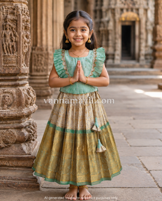 Tissue Semi Kanchi Pattu Kids Paavadai Sattai