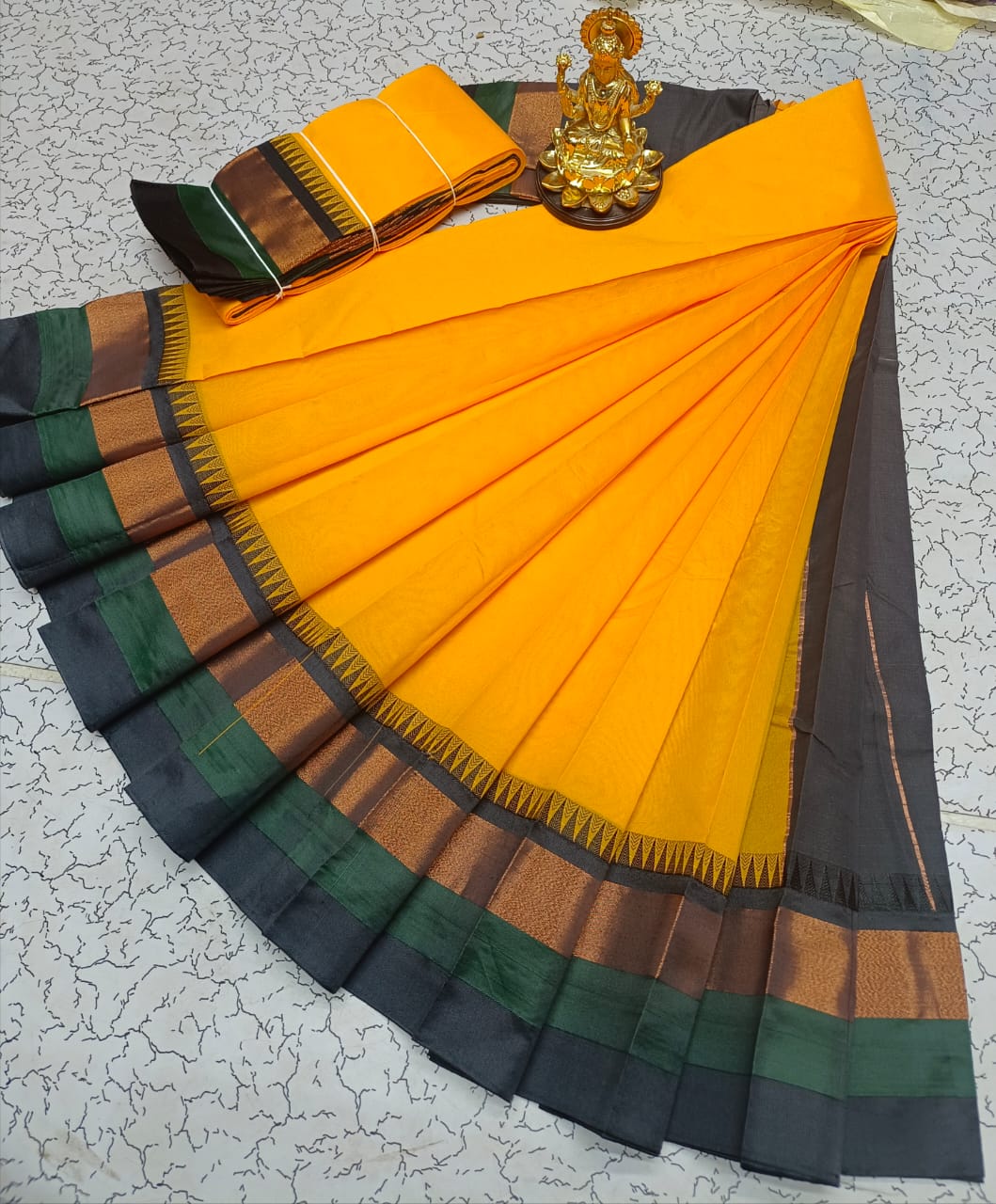 Silk Cotton Plain Saree