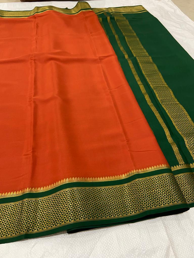 Order Pure Mysore Crepe Silk Saree Online From charvi ethnic store,netrang