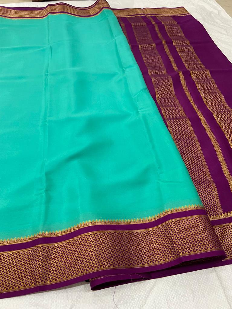 Ksic thickness pure mysore silk 100-120 count saree