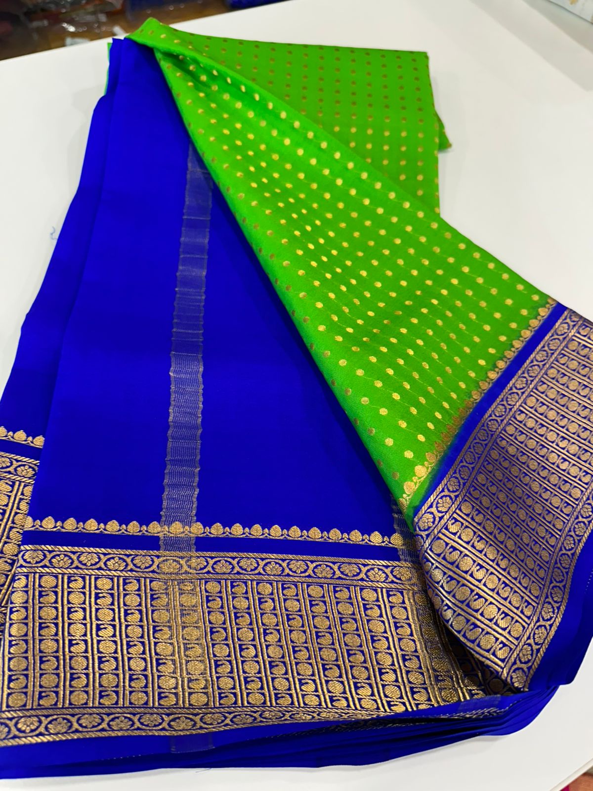 Ksic Thickness Pure Mysore Silk Mango Border Saree