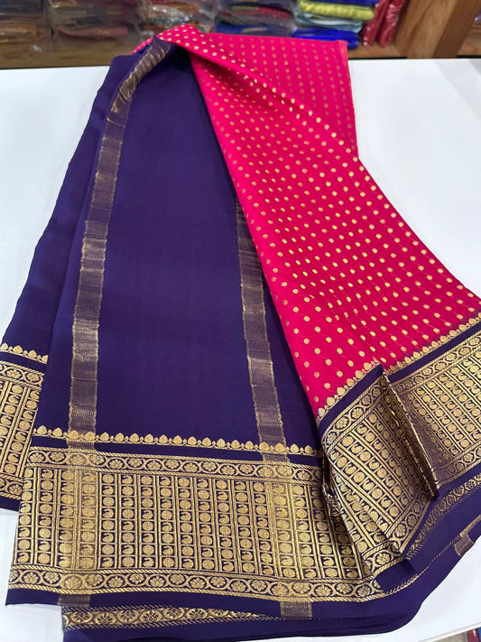 Ksic Thickness Pure Mysore Silk Mango Border Saree