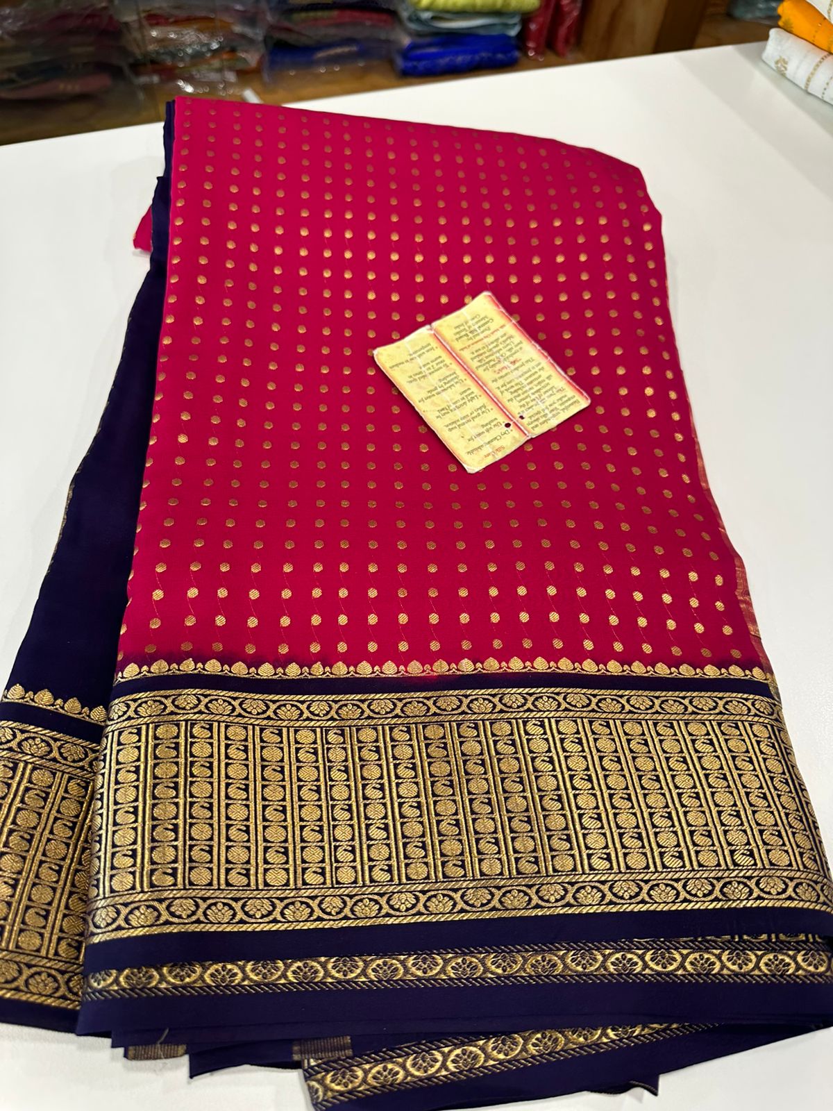 Ksic Thickness Pure Mysore Silk Mango Border Saree