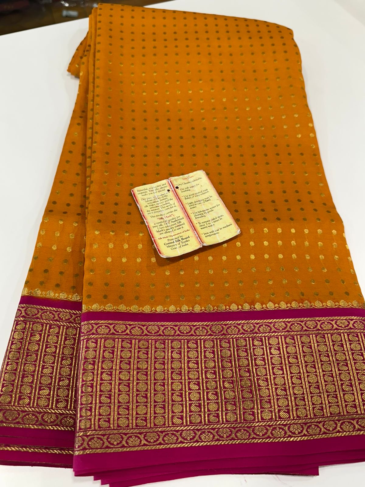 Ksic Thickness Pure Mysore Silk Mango Border Saree