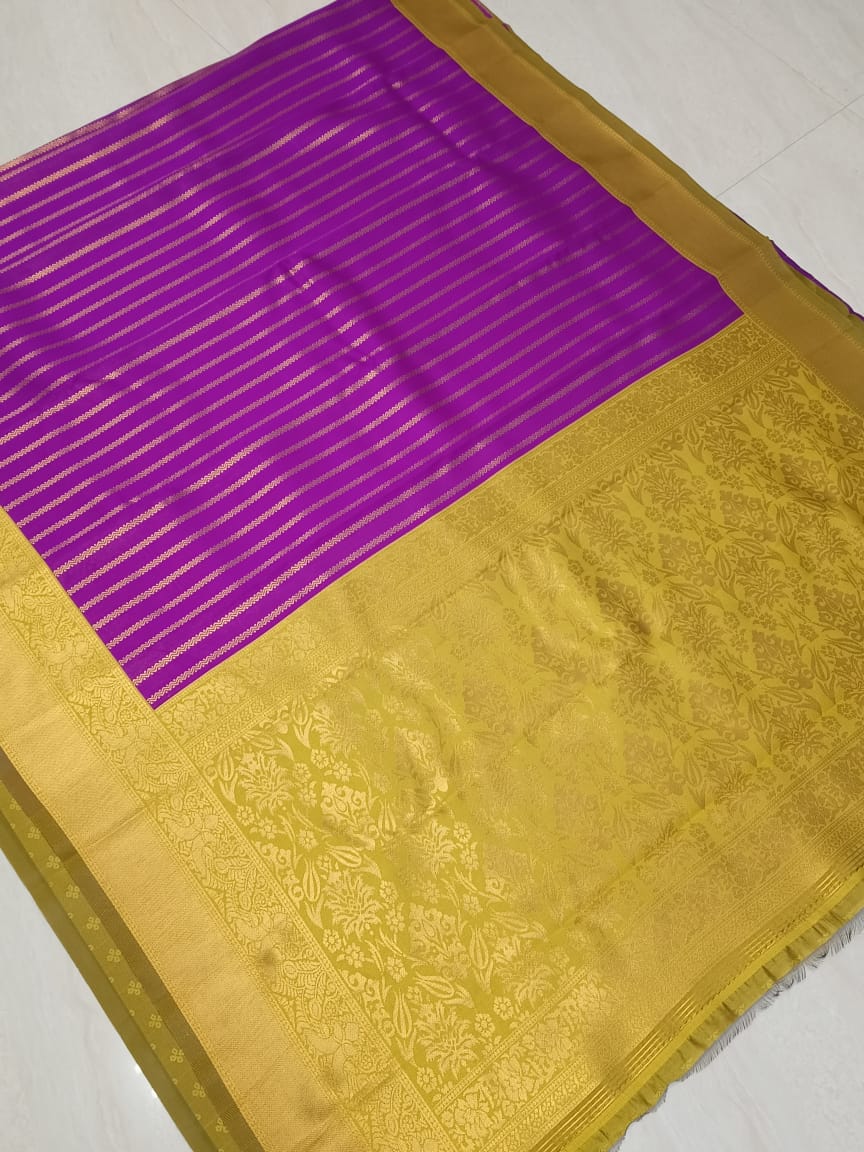 Kubera korvai bridal semi silk saree