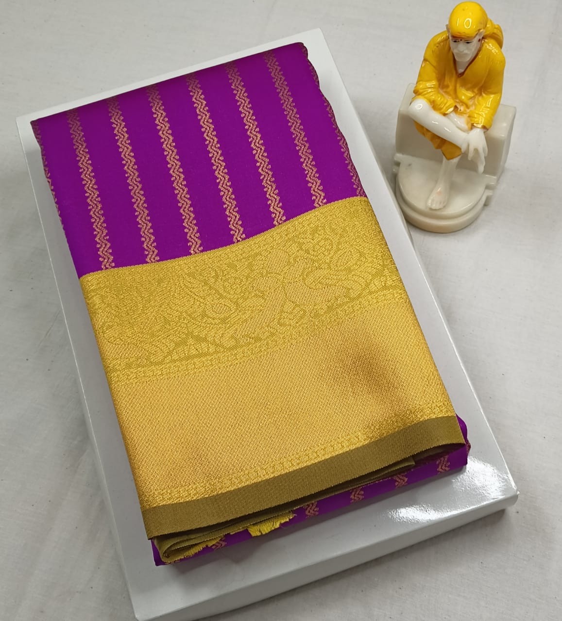 Kubera korvai bridal semi silk saree