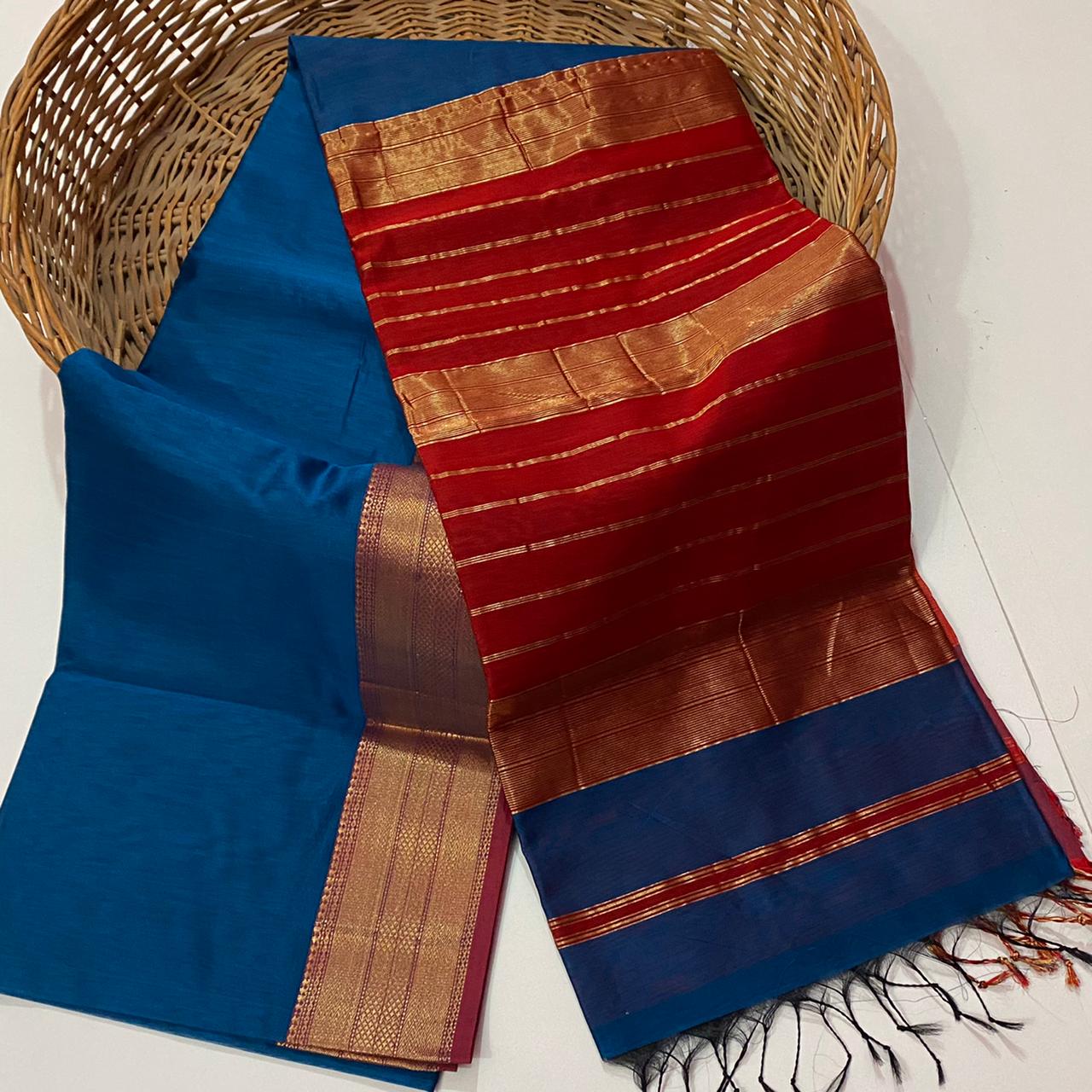 Maheshwari Handwoven Silk Cotton Saree