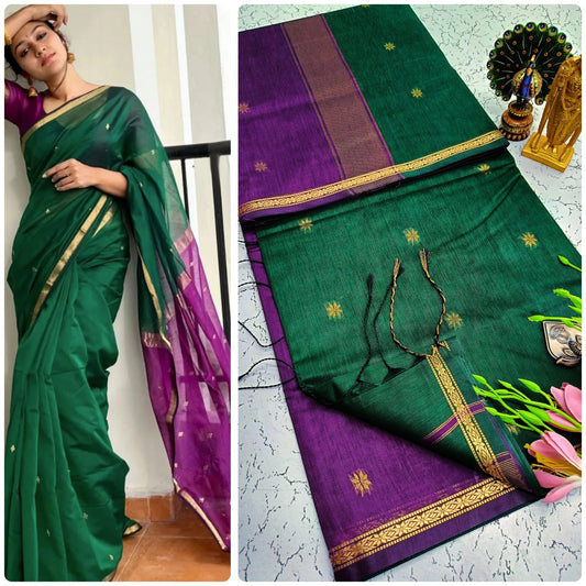 Maheswari-style Silk Cotton Saree