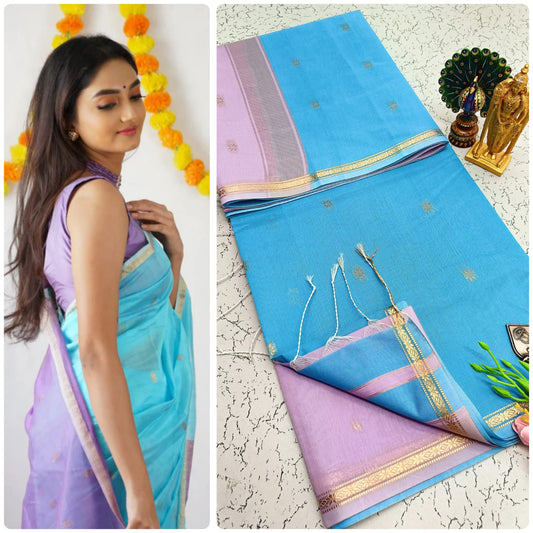 Maheswari-style Silk Cotton Saree