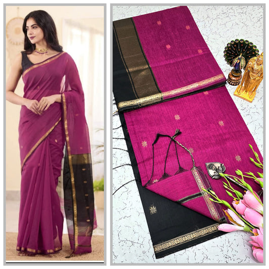 Maheswari-style Silk Cotton Saree