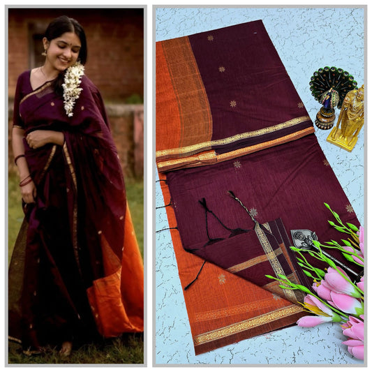 Maheswari-style Silk Cotton Saree
