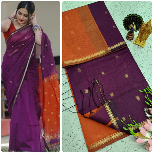 Maheswari-style Silk Cotton Saree