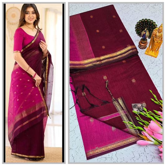 Maheswari-style Silk Cotton Saree