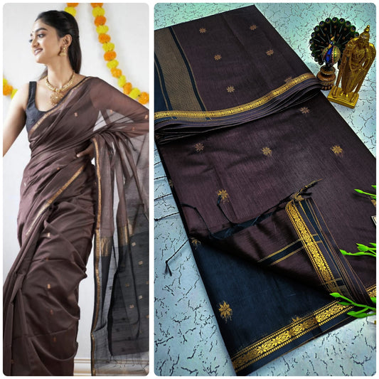 Maheswari-style Silk Cotton Saree