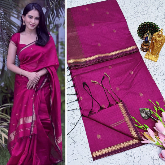 Maheswari-style Silk Cotton Saree