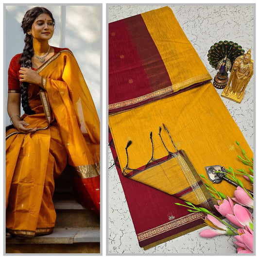 Maheswari-style Silk Cotton Saree
