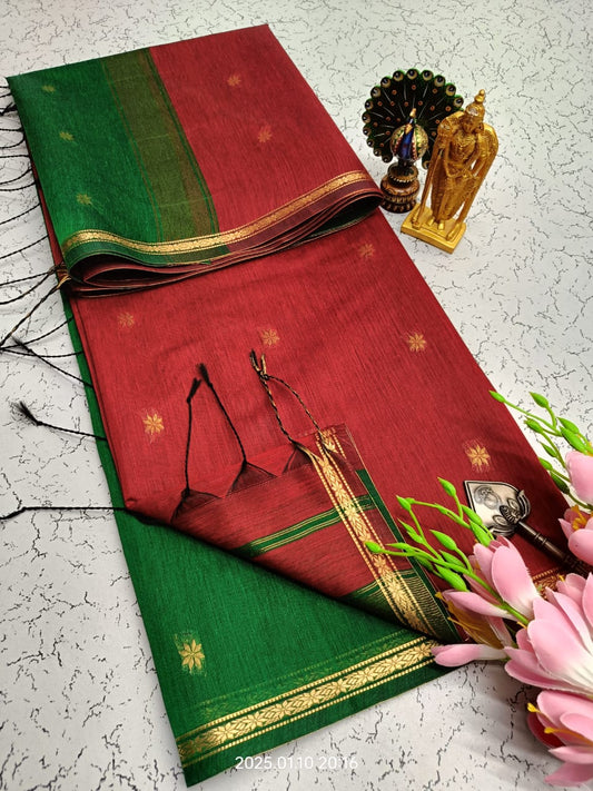 Maheswari-style Silk Cotton Saree