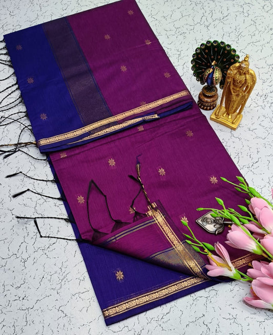 Maheswari-style Silk Cotton Saree