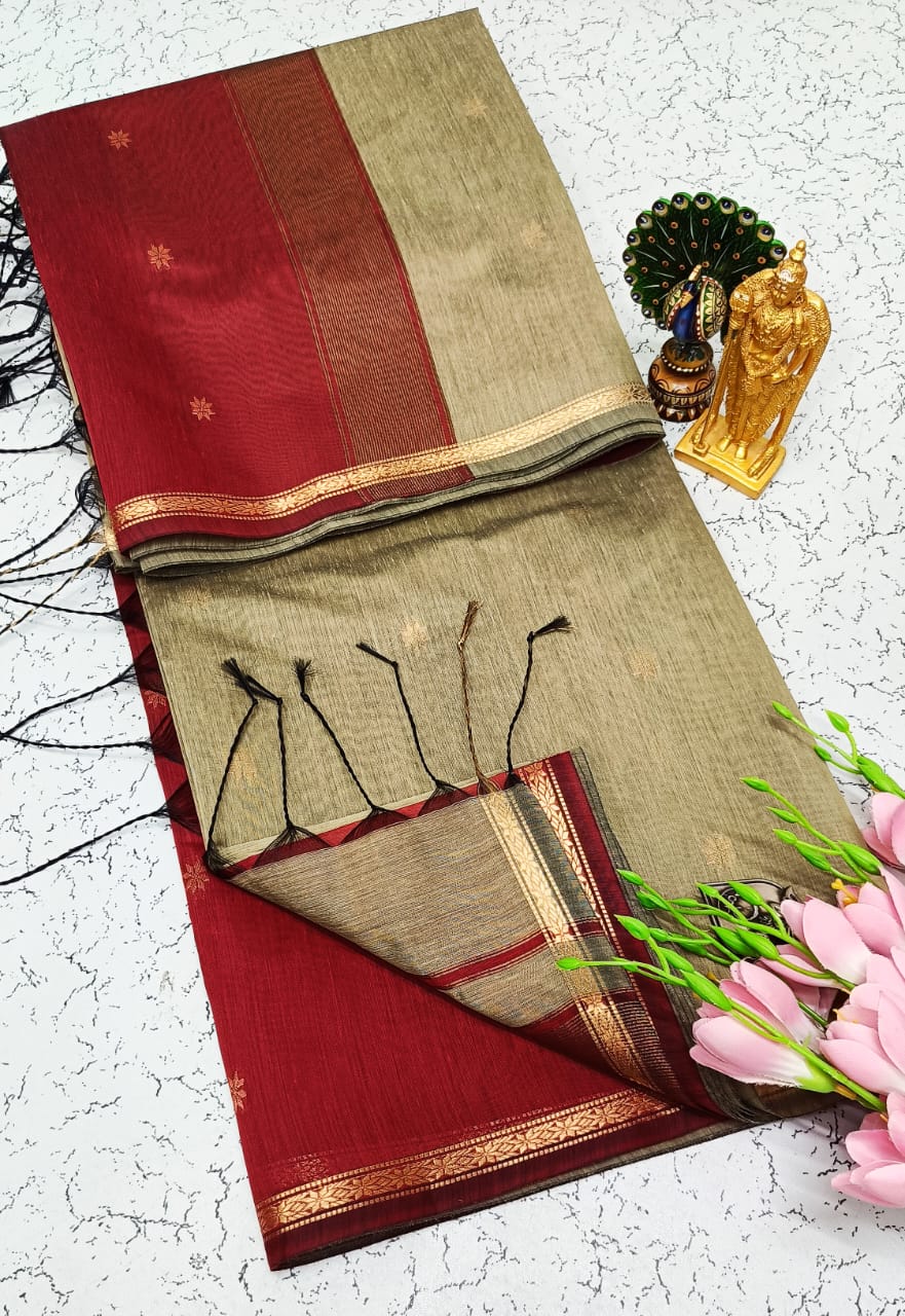 Maheswari-style Silk Cotton Saree