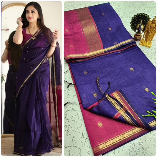 Maheswari-style Silk Cotton Saree