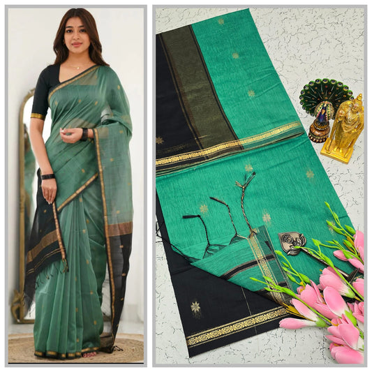 Maheswari-style Silk Cotton Saree