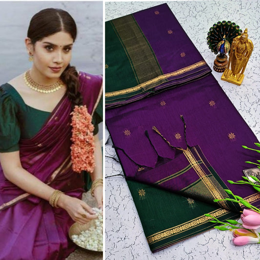 Maheswari-style Silk Cotton Saree