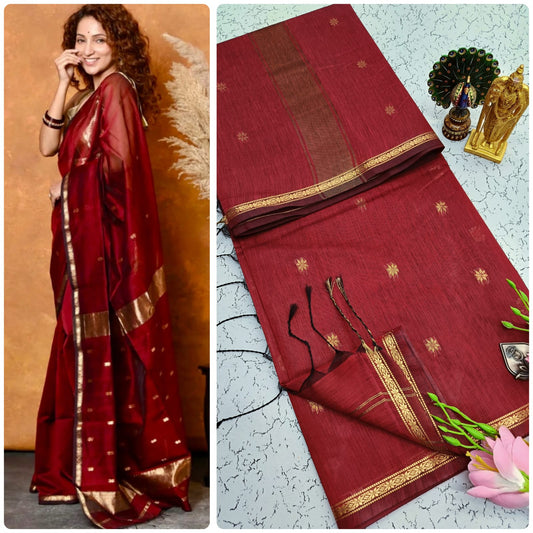 Maheswari-style Silk Cotton Saree