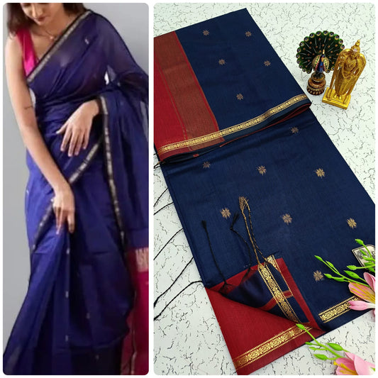 Maheswari-style Silk Cotton Saree