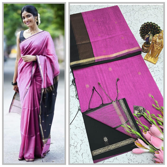 Maheswari-style Silk Cotton Saree
