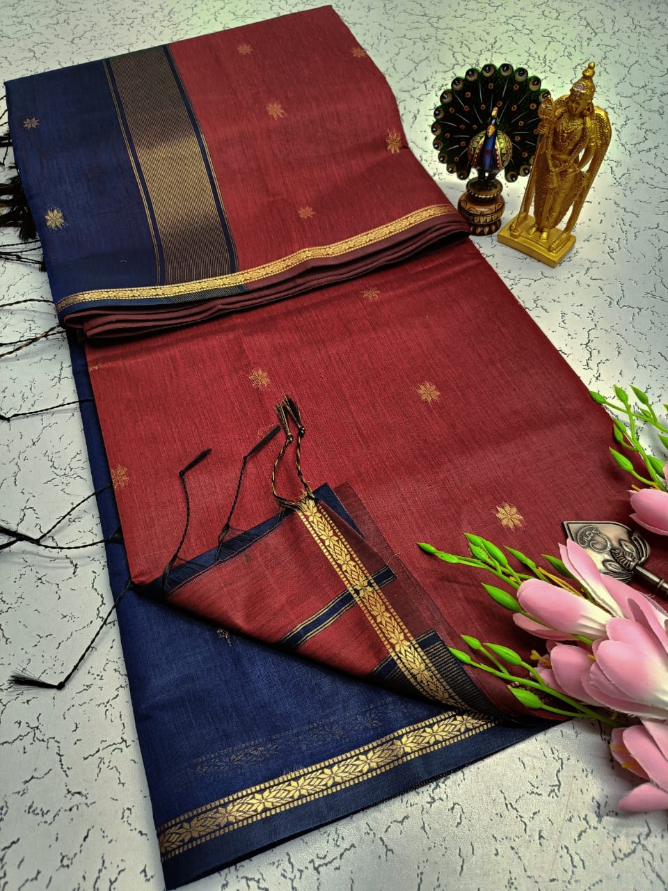 Maheswari-style Silk Cotton Saree